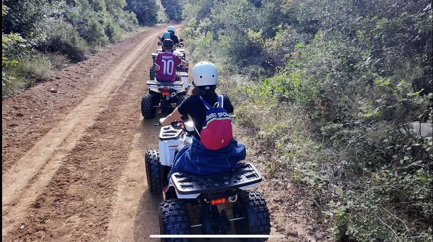 Arka arkaya ATV grubu, orman parkuru